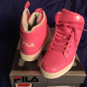 Girls high top Fila sneakers